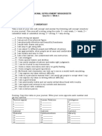 Personal Development Worksheets WK 1 - 1
