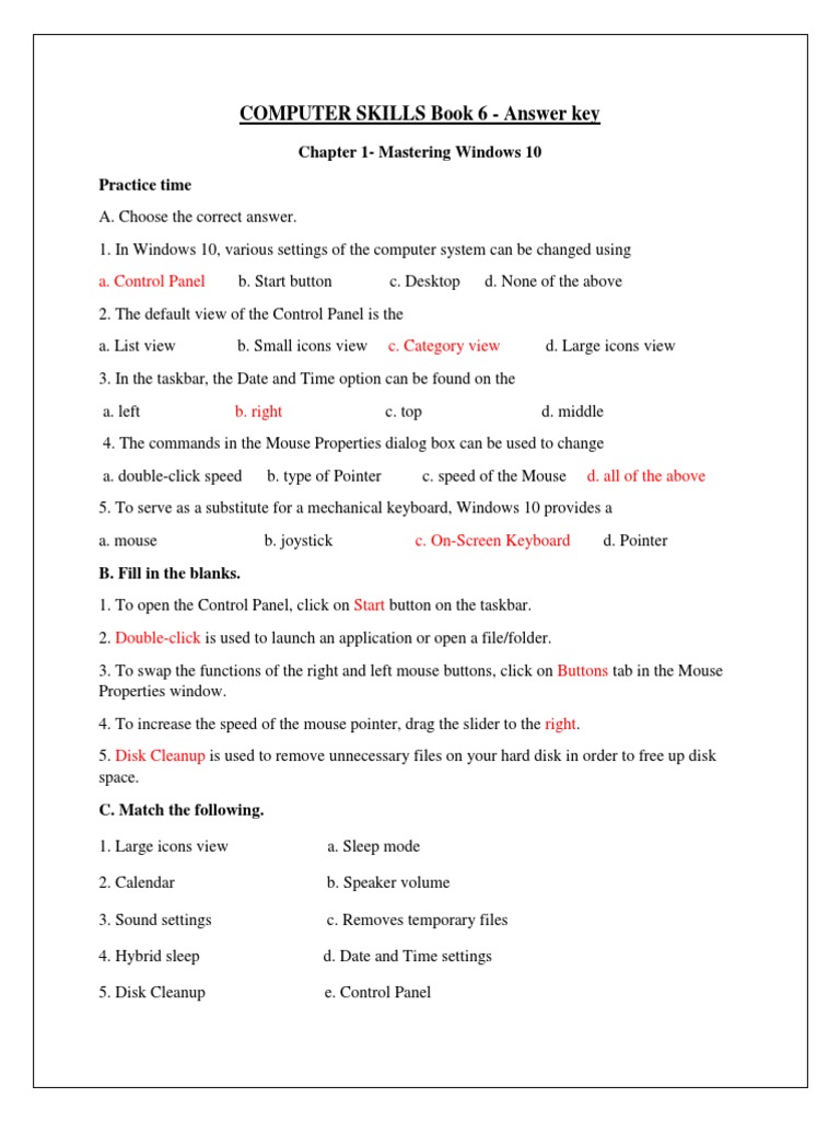 Class 6 Answer Key | PDF | Computer Program | Programming