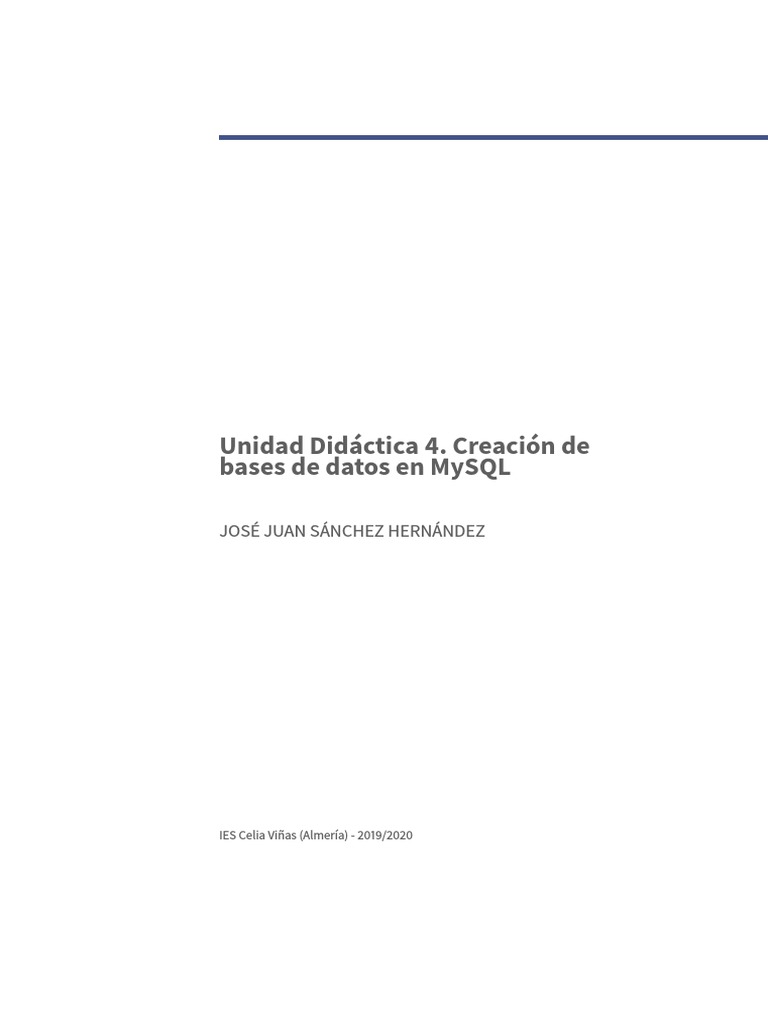 Creación de Bases de Datos en MySQL | PDF | SQL | Datos de computadora
