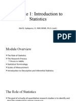 Module 1: Introduction To Statistics: Abel B. Espleguera, CE, RMP, MSME, Ph.D. (Cand.)