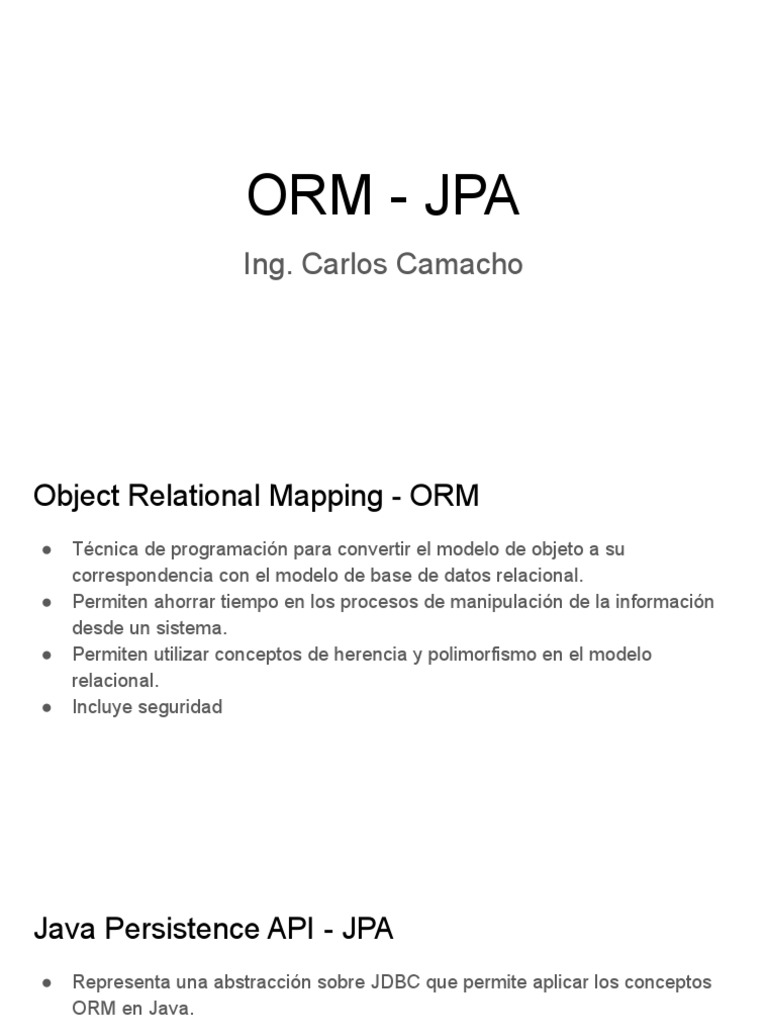 Introducción a ORM y JPA en Java | PDF | Gestión de datos | Software