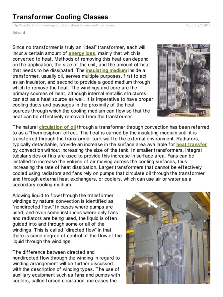 Understanding Transformer Cooling Classes A Guide to the FourLetter