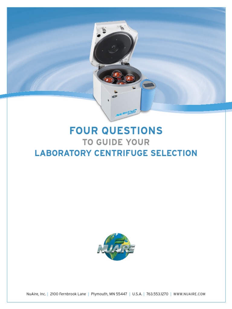 Four Questions Centrifuge Selection | PDF | Centrifuge | Rotation