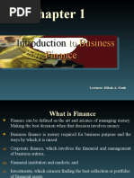 Introduction To Business Finance