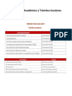 Calendario Académico y Tramites Escolares