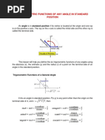 TRIGONOMETRIC FUNCTIONS OF ANY ANGLE IN STANDARD POSITION(Lesson 4)