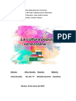 La Cultura Popular Venezolana. Cindy Gonzalez (Formato PDF