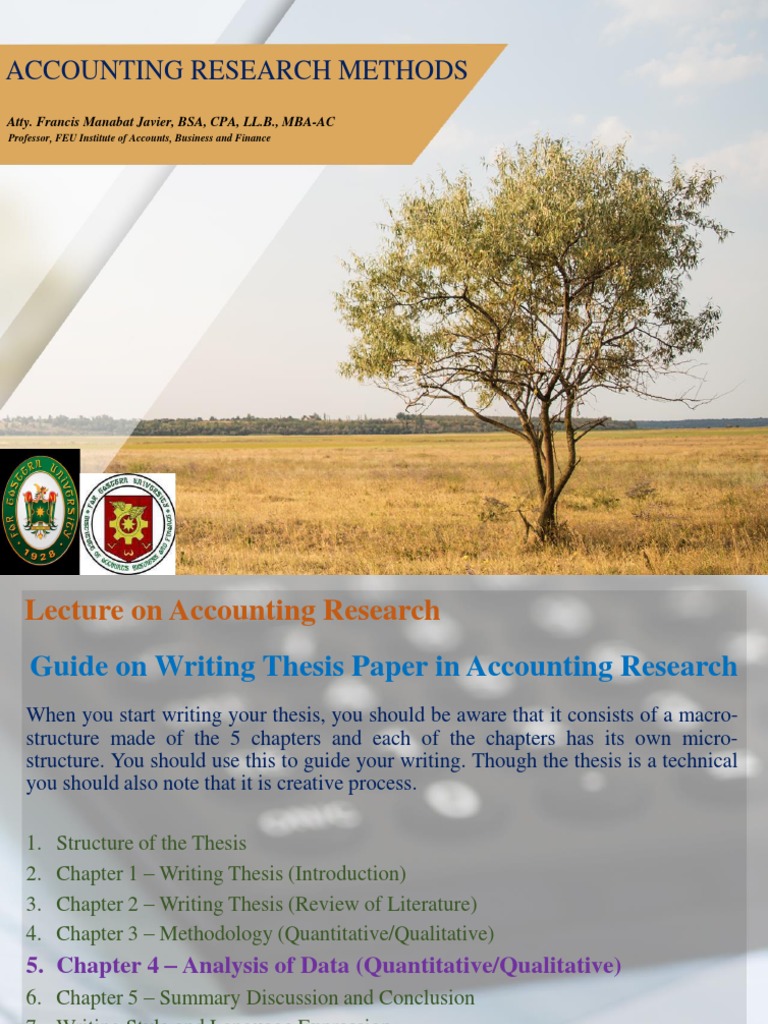 Lecture 5 - Actg Research Methods (Chapter 4 - Data Analysis) | PDF ...