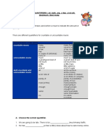 RANGE OF QUANTIFIERS (All, Both, Any, A Few, A Lot (Of), (Too) Much, (Too) Many