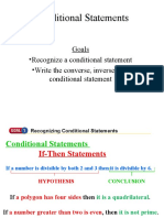Conditional Statements: Goals - Recognize A Conditional Statement - Write The Converse, Inverse, and Conditional Statement
