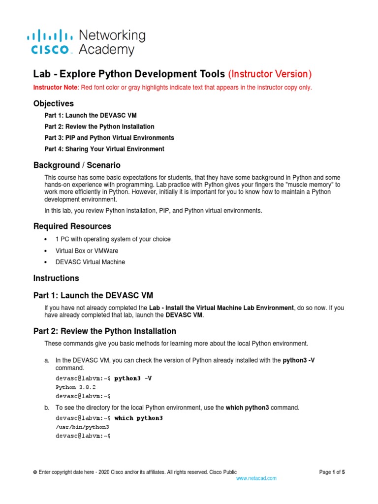3.1.12 Lab - Explore Python Development Tools | PDF | Virtual Machine ...