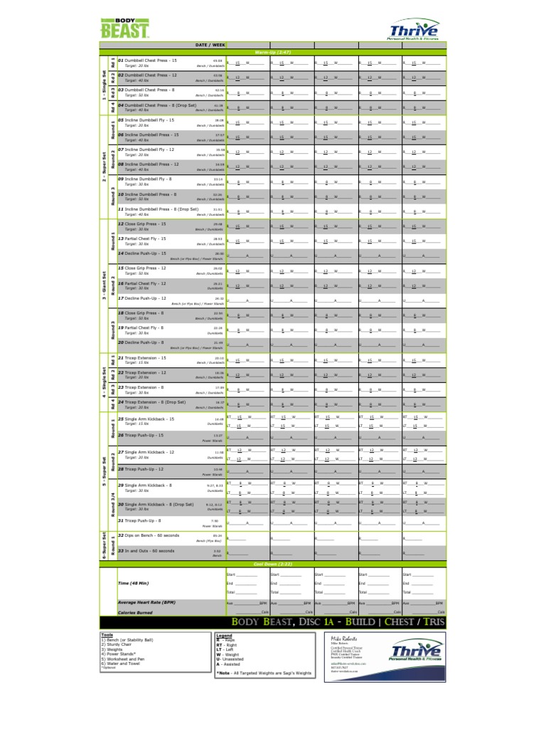 Body-Beast 01a - BUILD - Chest-Tris | PDF | Weight Training | Human Anatomy, image size:768x1024