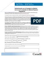 Medical Document Authorizing The Use of Cannabis For Medical Purposes Under The Access To Cannabis For Medical Purposes Regulations
