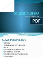 College Algebra Second Semester AY   2017-2018