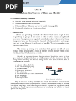 Unit 1: Introduction: Key Concepts of Ethics and Morality: 1.0 Intended Learning Outcomes