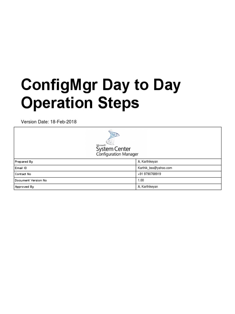 ConfigMgr Operations Guide | PDF | Computer Networking | Computer ...