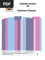 Business Finance Pre - Test and Lesson 1