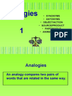 Analogies 1 Six Types of Analogies