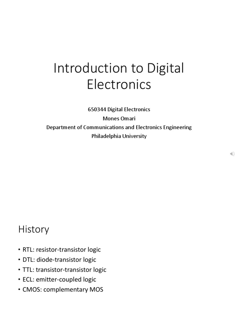 L01 Digital Electronics | PDF | Logic Gate | Digital Electronics