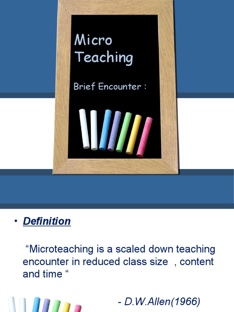 Micro Teaching Brief Encounter PDF Cognition Writing