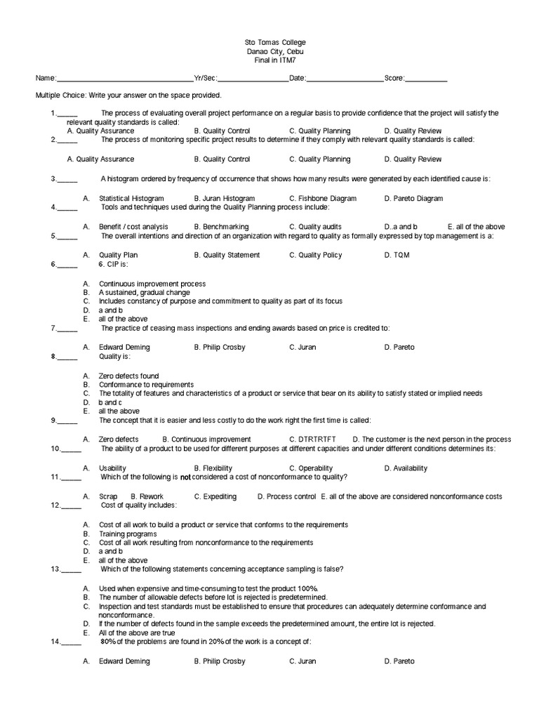 FINALQualitymgt | PDF | Quality Assurance | Quality (Business)