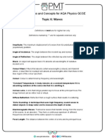 Definitions and Concepts For AQA Physics GCSE: Topic 6: Waves