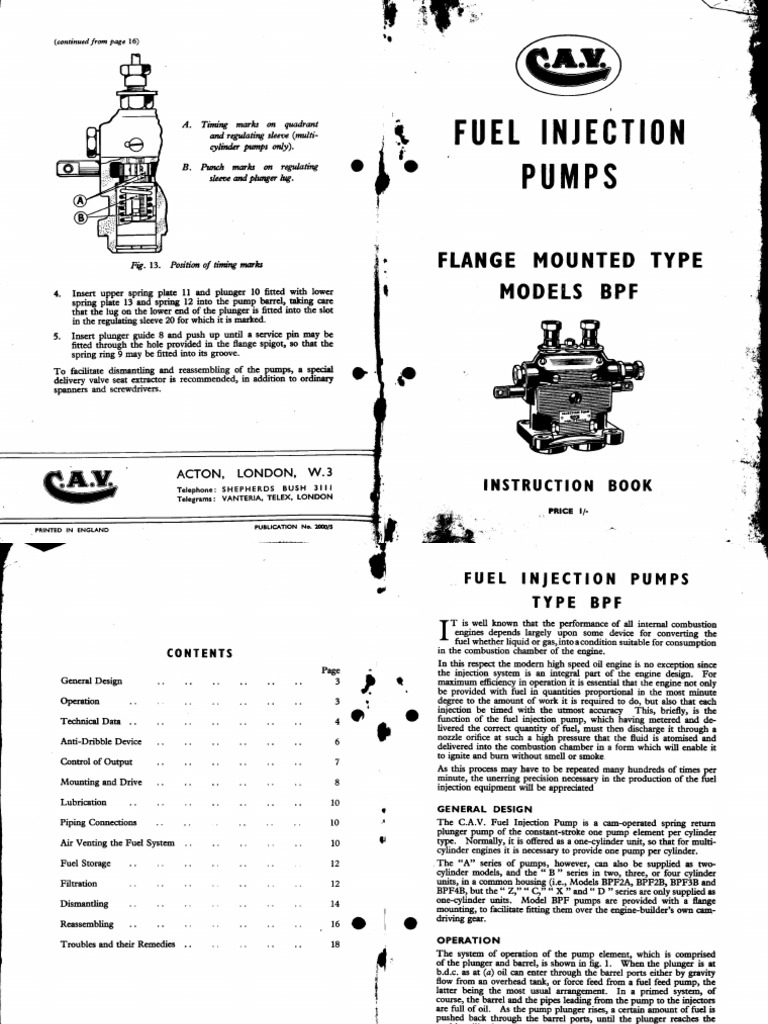 CAV Fuel Injection Pumps PDF
