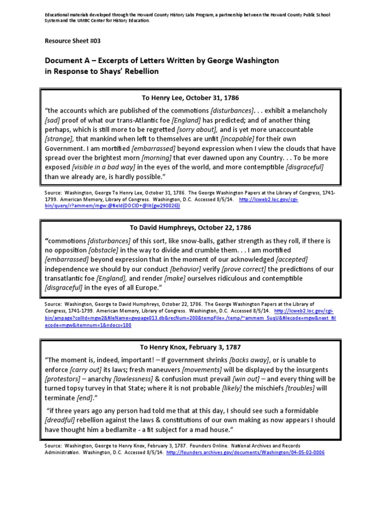 Shays Rebellion Quotes PDF Thomas Jefferson James Madison