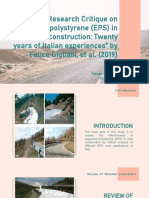 A Research Critique On "Expanded Polystyrene (EPS) in Road Construction: Twenty Years of Italian Experiences" by Felice Giuliani, Et Al. (2019)