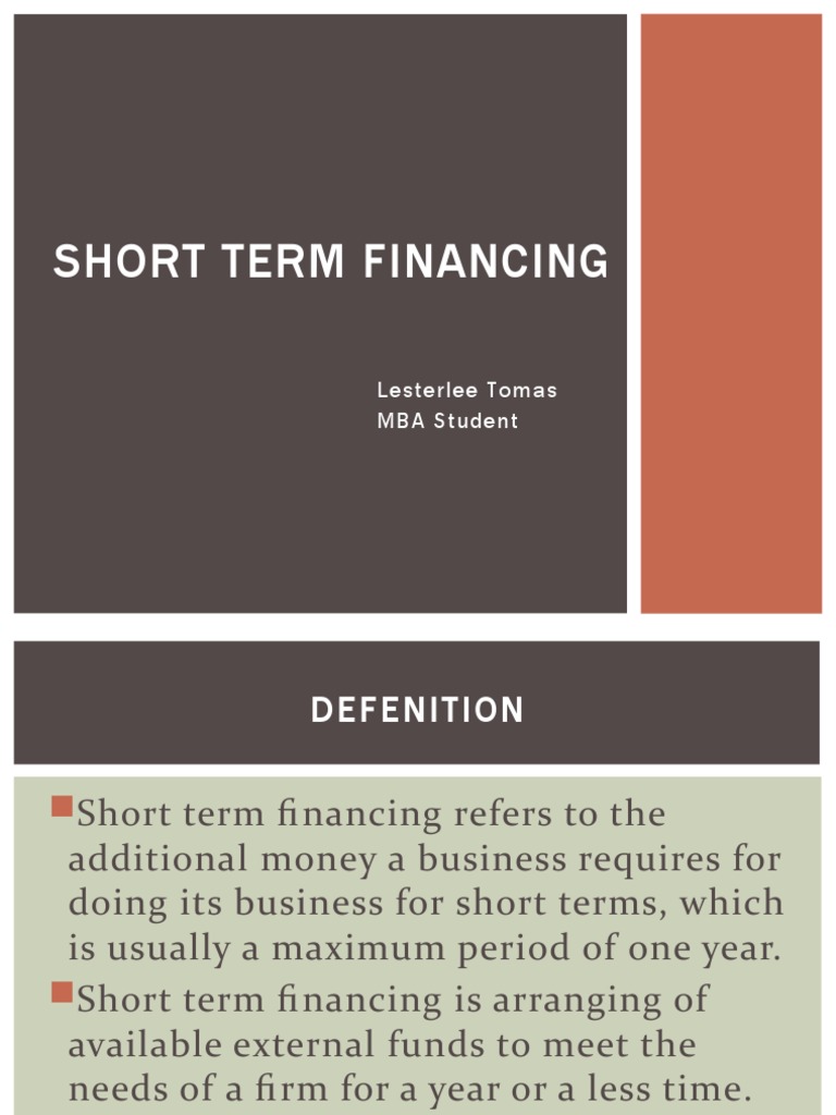 Short Term Financing EDITED | PDF | Letter Of Credit | Commercial Paper