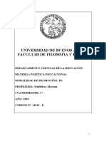 Programa Política Educacional Prof Feldfeber