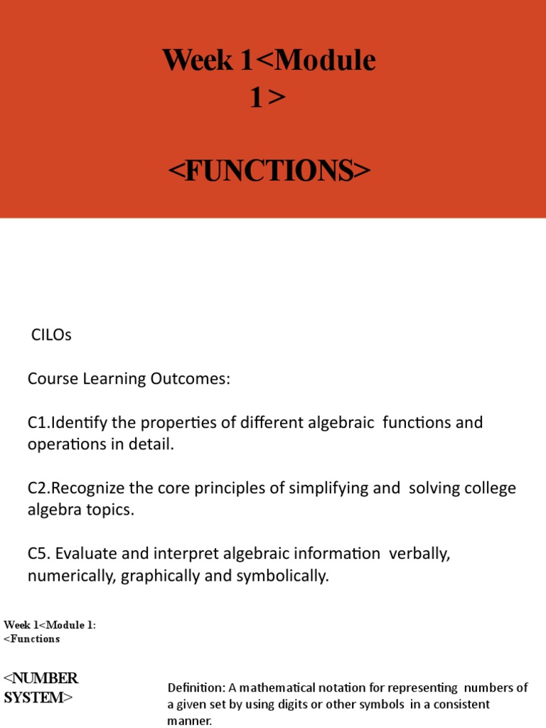 Week 1 | PDF | Function (Mathematics) | Mathematical Relations