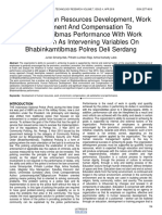 Effect of Human Resources Development Work Environment and Compensation To Bhabinkamtibmas Performance With Work Satisfaction As Intervening Variables On Bhabinkamtibmas Polres Deli Serdang