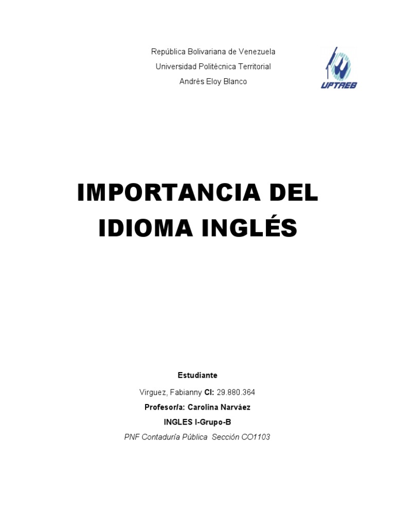 Importancia Del Idioma Inglés en La Especialidad de Contaduría Pública | PDF