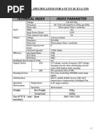 Technical Index Index Parameter: 1. Technical Specification For 6 Up To 20 Kva Ups