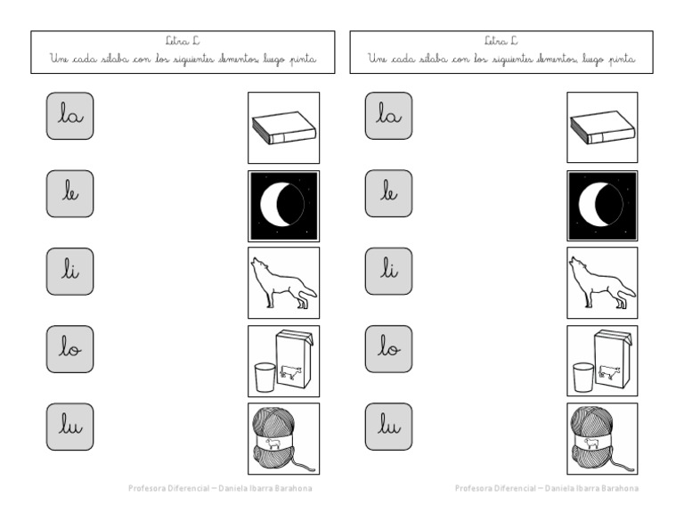 Material - Letra L - Sílabas PDF | PDF