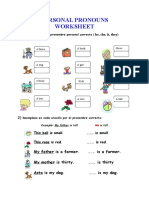 Personal Pronouns Worksheet: (He, She, It, They)