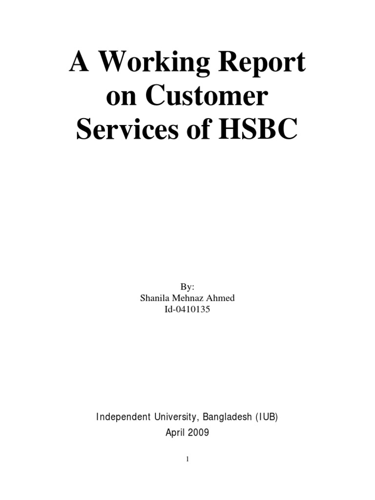HSBC Customer Service Internship Report | PDF | Hsbc | Automated Teller ...