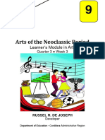 Arts of The Neoclassic Period: Learner's Module in Arts 9