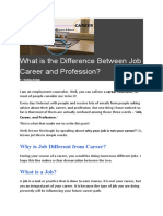 What Is The Difference Between Job Career and Profession