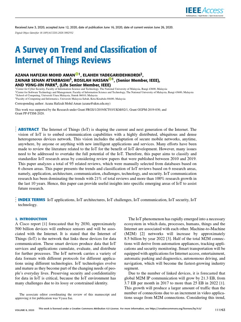 A Survey On Trend and Classification of Internet of Things Reviews ...