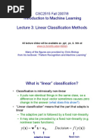 Introduction To Machine Learning Lecture 3: Linear Classification Methods