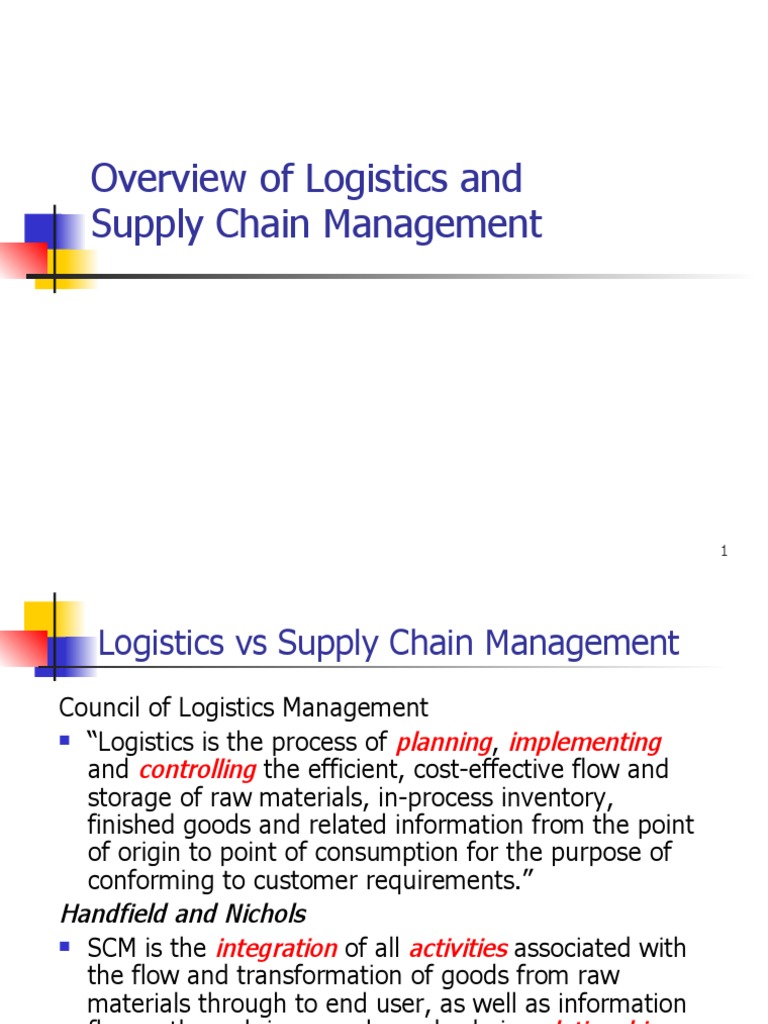 Logistics and Supply Chain Management Overview | PDF | Supply Chain ...