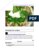 RECETA TOSTADITA DE CORDERO