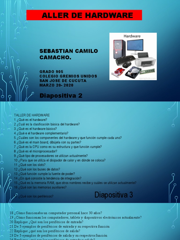 Taller de Hardware | PDF | Periférico | Hardware de la computadora