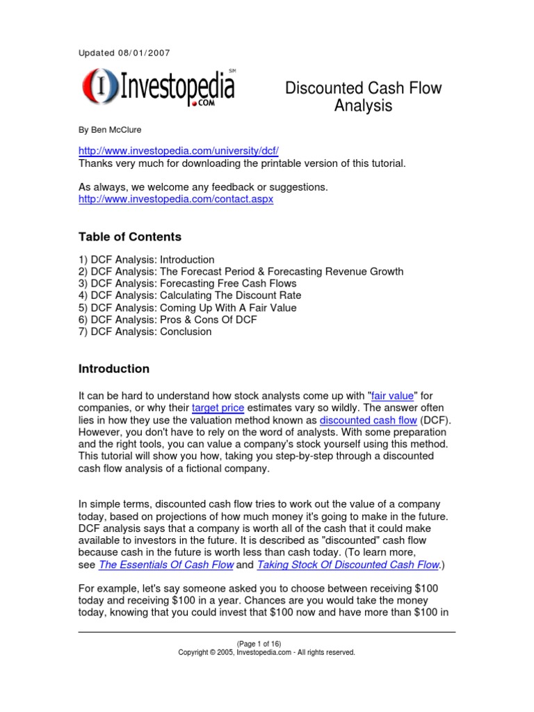 DCF Investopedia | PDF