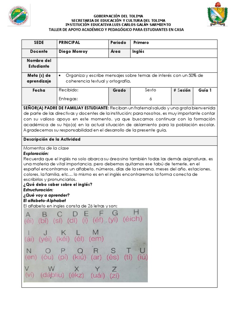 Taller de Inglés para Sexto Grado | PDF | Educación avanzada | Science
