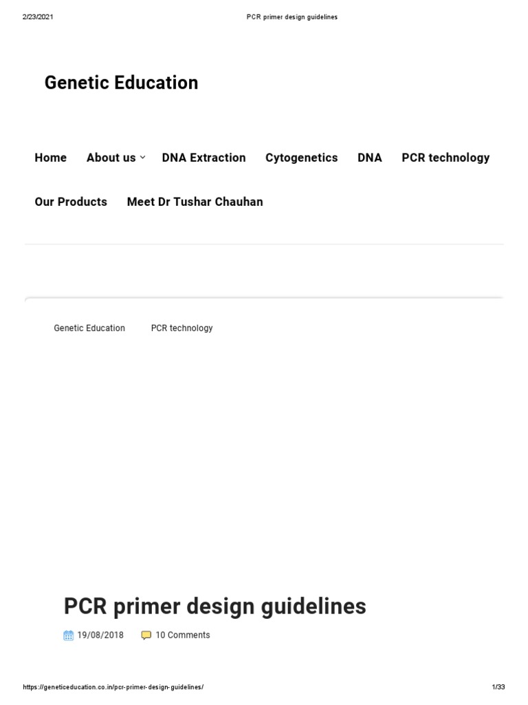 PCR Primer Design Guidelines | PDF | Primer (Molecular Biology ...