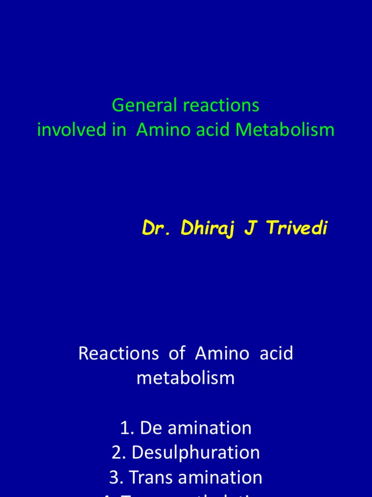 Amino Acid Metabolism Reactions | PDF | Transaminase | Alanine Transaminase