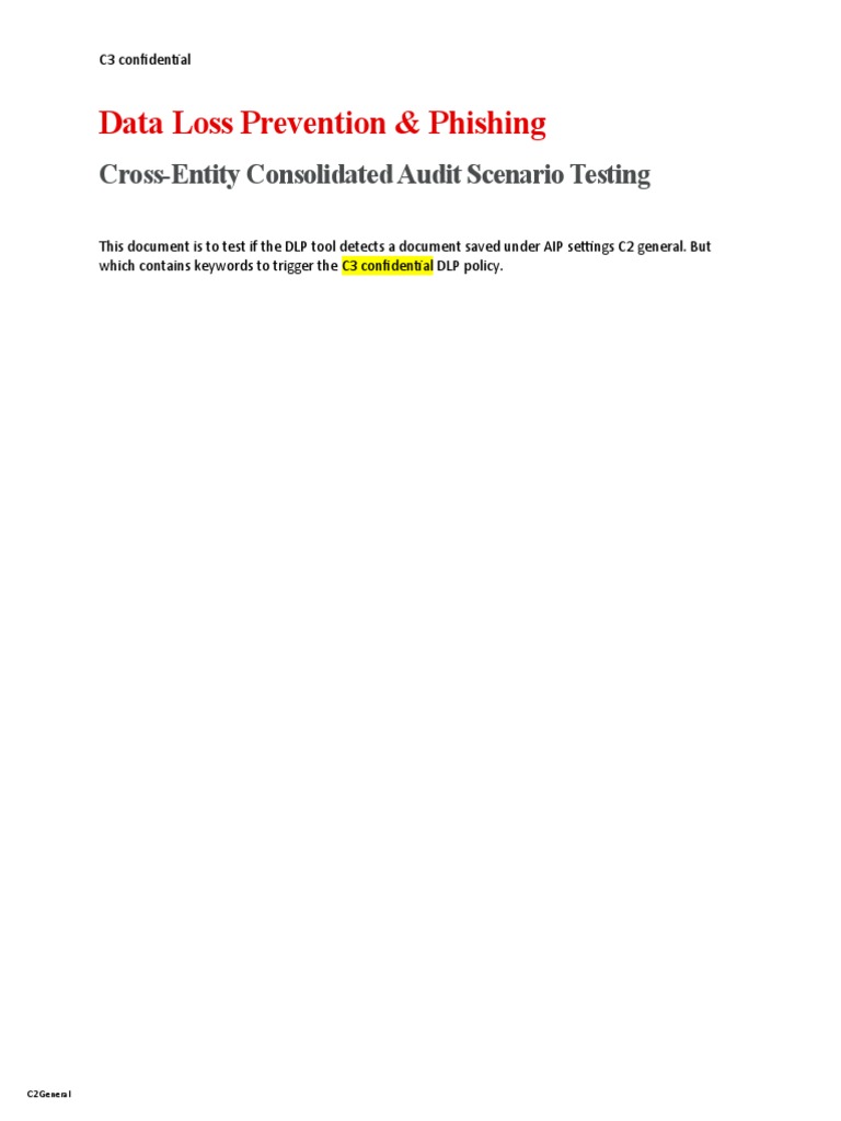 DLP Test for C3 Confidential Policy | PDF